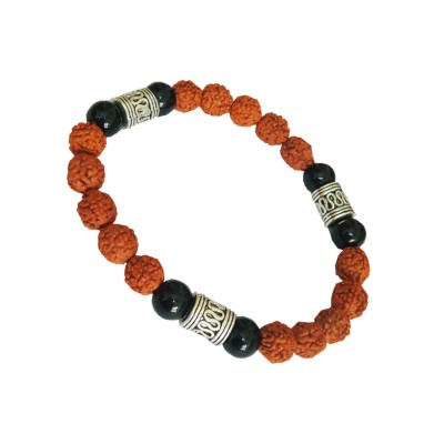 Greek Key Rudraksha Bracelet 